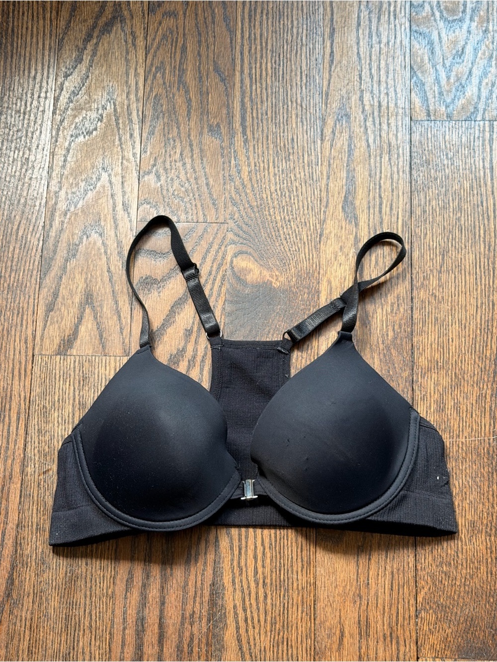 Black Front-Closure Padded underwire Bra - Women Intimates 34C